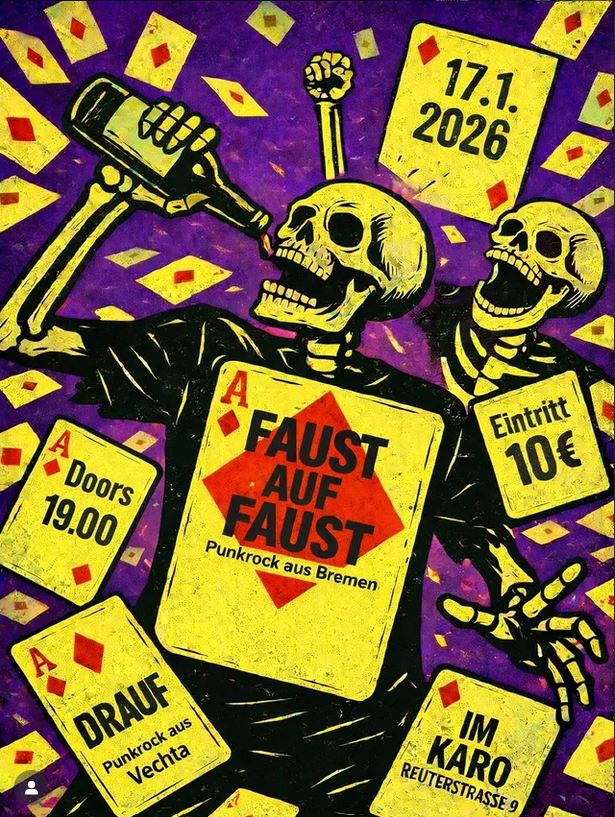 Punkrock im Karo: Faust auf Faust (HB) & DRAUF (Vechta)